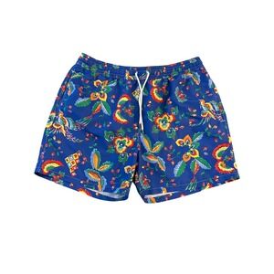 Polo Ralph Lauren Mens Tropical Swim Trunks Bird Floral XXL Blue Board Shorts‎